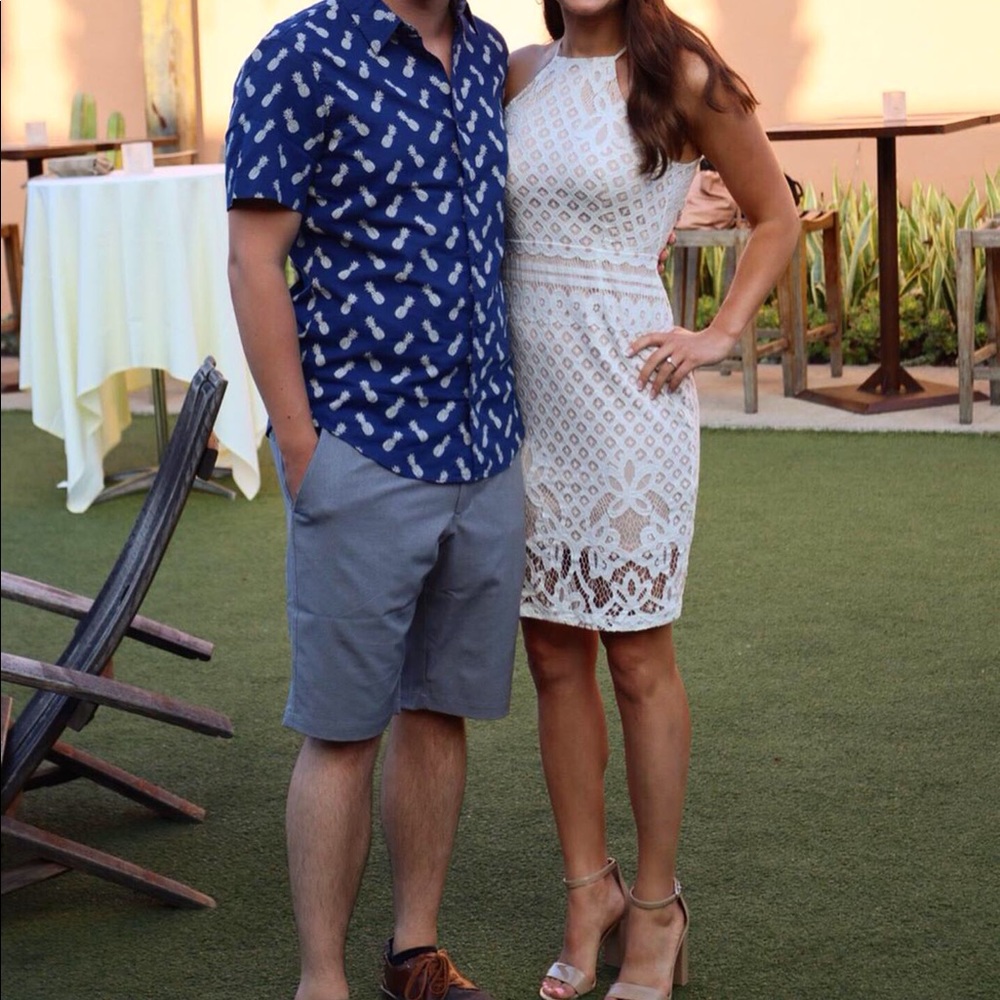 👰 Lulu’s White Lace High Neck Dress